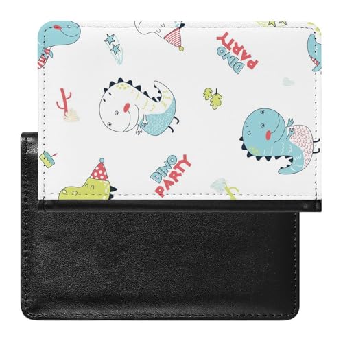 NYKVTG Reisepass Hülle Süßer Dinosaurier Passhülle Reisepassetui Reisezubehör Passport Holder Für Damen Herren von NYKVTG