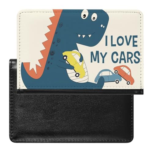 NYKVTG Reisepass Hülle Süßer Dinosaurier Passhülle Reisepassetui Reisezubehör Passport Holder Für Damen Herren von NYKVTG