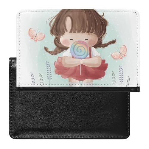 NYKVTG Reisepass Hülle Süßes Kleines Mädchen Passhülle Reisepassetui Reisezubehör Passport Holder Für Damen Herren von NYKVTG