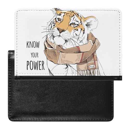 NYKVTG Reisepass Hülle Tiger Mit Halstuch Passhülle Reisepassetui Reisezubehör Passport Holder Für Damen Herren von NYKVTG