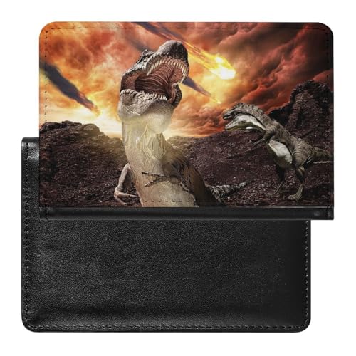 NYKVTG Reisepass Hülle Vulkan Dinosaurier Passhülle Reisepassetui Reisezubehör Passport Holder Für Damen Herren von NYKVTG
