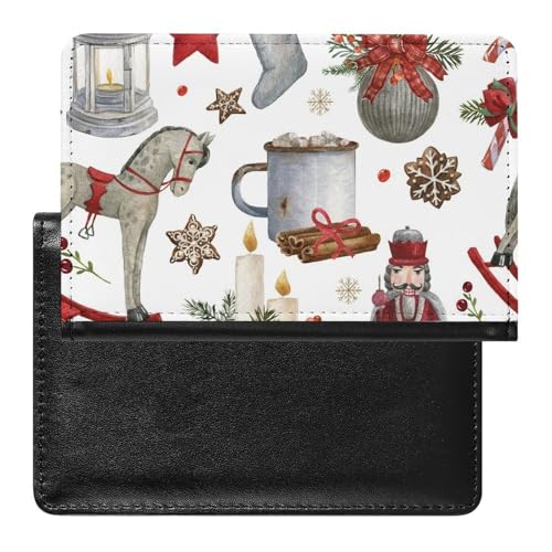NYKVTG Reisepass Hülle Weihnachten Passhülle Reisepassetui Reisezubehör Passport Holder Für Damen Herren von NYKVTG
