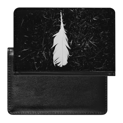 NYKVTG Reisepass Hülle Weiße Feder Passhülle Reisepassetui Reisezubehör Passport Holder Für Damen Herren von NYKVTG