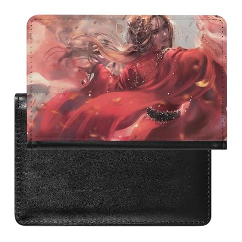 NYKVTG Reisepasshülle Altes Mädchen Reisepass Tasche Reise Gadget Impfpass Hülle Für Damen Herren von NYKVTG