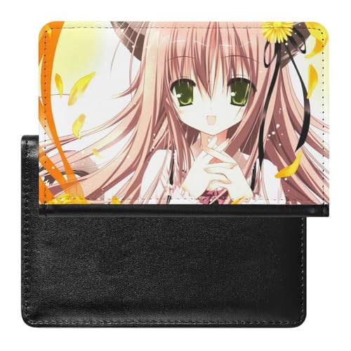 NYKVTG Reisepasshülle Anime-Mädchen Reisepass Schutzhülle Geldbörsen Für Kreditkarten Ausweis Reisedokumente von NYKVTG