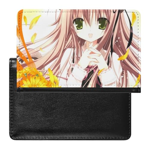 NYKVTG Reisepasshülle Anime-Mädchen Reisepass Schutzhülle Geldbörsen Für Kreditkarten Ausweis Reisedokumente von NYKVTG