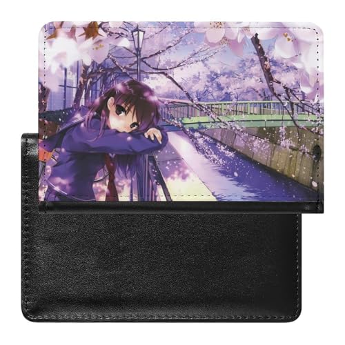 NYKVTG Reisepasshülle Anime-Mädchen Reisepass Schutzhülle Geldbörsen Für Kreditkarten Ausweis Reisedokumente von NYKVTG