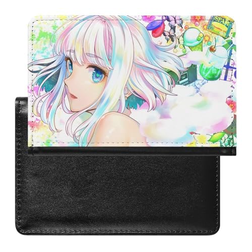 NYKVTG Reisepasshülle Anime-Mädchen Reisepass Schutzhülle Geldbörsen Für Kreditkarten Ausweis Reisedokumente von NYKVTG