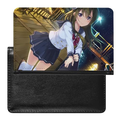 NYKVTG Reisepasshülle Anime-Mädchen Reisepass Tasche Reise Gadget Impfpass Hülle Für Damen Herren von NYKVTG
