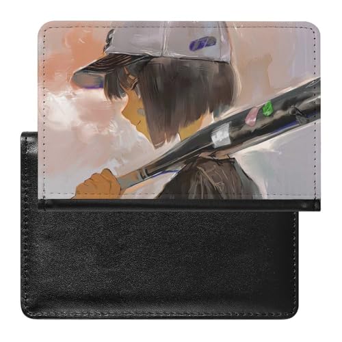 NYKVTG Reisepasshülle Baseball-Mädchen Reisepass Schutzhülle Geldbörsen Für Kreditkarten Ausweis Reisedokumente von NYKVTG