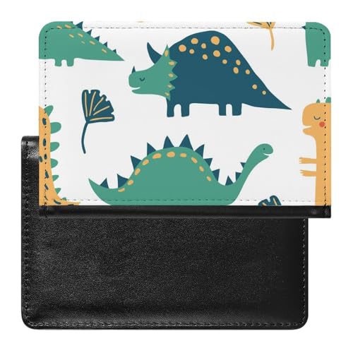 NYKVTG Reisepasshülle Blauer Dinosaurier Reisepass Tasche Reise Gadget Impfpass Hülle Für Damen Herren von NYKVTG