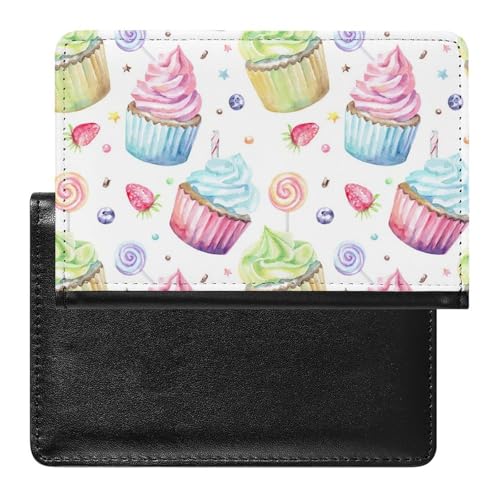 NYKVTG Reisepasshülle Bunter Kuchen Reisepass Tasche Reise Gadget Impfpass Hülle Für Damen Herren von NYKVTG