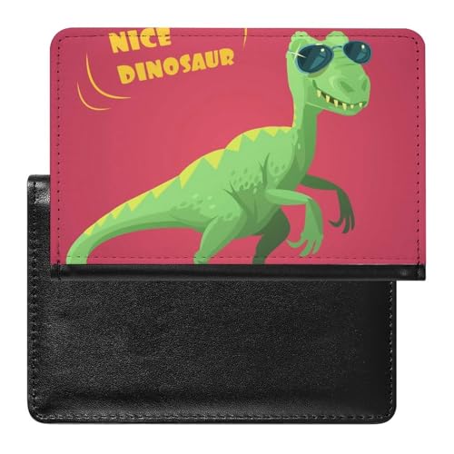 NYKVTG Reisepasshülle Cartoon-Dinosaurier Reisepass Tasche Reise Gadget Impfpass Hülle Für Damen Herren von NYKVTG