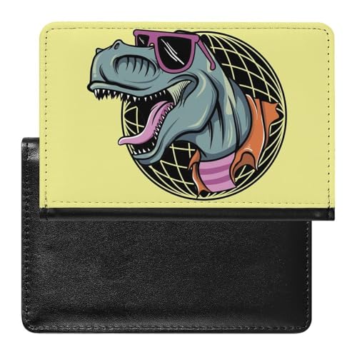 NYKVTG Reisepasshülle Cartoon-Dinosaurier Reisepass Tasche Reise Gadget Impfpass Hülle Für Damen Herren von NYKVTG