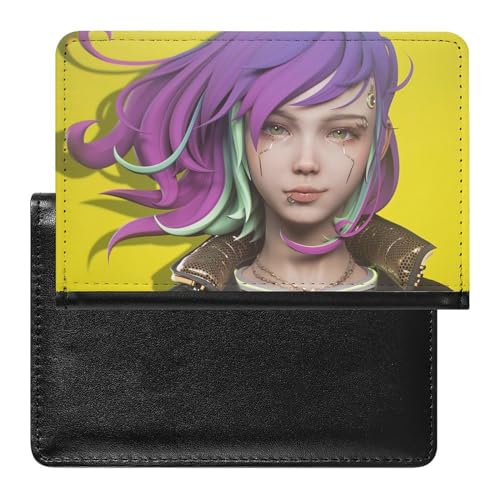 NYKVTG Reisepasshülle Cartoon Girl Reisepass Tasche Reise Gadget Impfpass Hülle Für Damen Herren von NYKVTG
