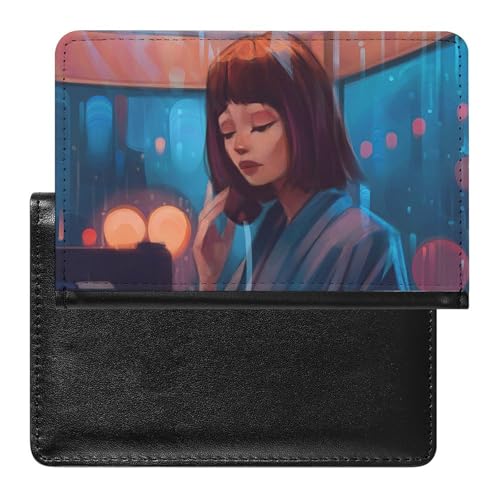 NYKVTG Reisepasshülle Cartoon-Mädchen Reisepass Schutzhülle Geldbörsen Für Kreditkarten Ausweis Reisedokumente von NYKVTG