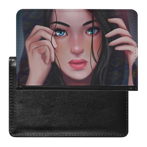 NYKVTG Reisepasshülle Cartoon-Mädchen Reisepass Tasche Reise Gadget Impfpass Hülle Für Damen Herren von NYKVTG