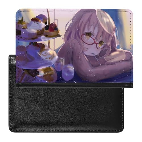 NYKVTG Reisepasshülle Cartoon-Mädchen Reisepass Tasche Reise Gadget Impfpass Hülle Für Damen Herren von NYKVTG