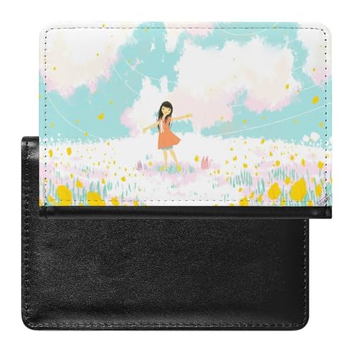 NYKVTG Reisepasshülle Cartoon-Mädchen Reisepass Tasche Reise Gadget Impfpass Hülle Für Damen Herren von NYKVTG