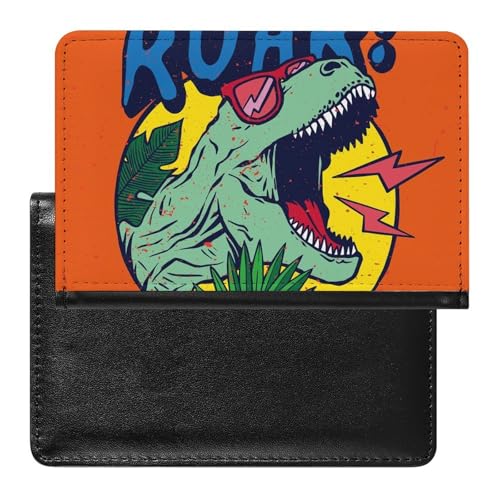 NYKVTG Reisepasshülle Cooler Dinosaurier Reisepass Schutzhülle Geldbörsen Für Kreditkarten Ausweis Reisedokumente von NYKVTG