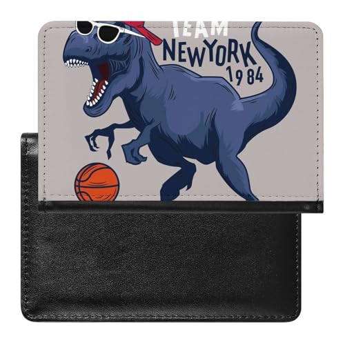 NYKVTG Reisepasshülle Dinosaurier-Basketball Reisepass Tasche Reise Gadget Impfpass Hülle Für Damen Herren von NYKVTG