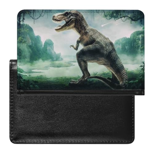 NYKVTG Reisepasshülle Dinosaurier Grün Reisepass Schutzhülle Geldbörsen Für Kreditkarten Ausweis Reisedokumente von NYKVTG