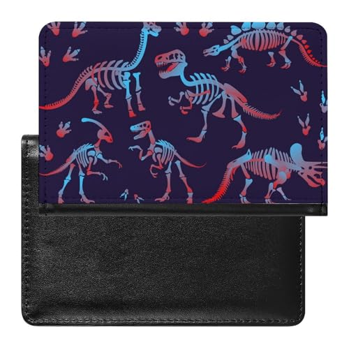 NYKVTG Reisepasshülle Dinosaurier-Knochen Reisepass Tasche Reise Gadget Impfpass Hülle Für Damen Herren von NYKVTG