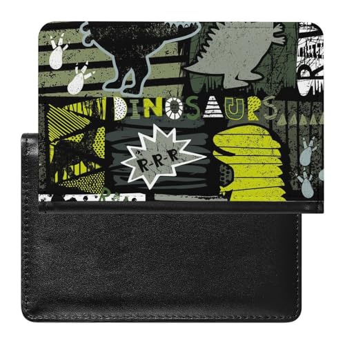 NYKVTG Reisepasshülle Dinosaurier Reisepass Schutzhülle Geldbörsen Für Kreditkarten Ausweis Reisedokumente von NYKVTG