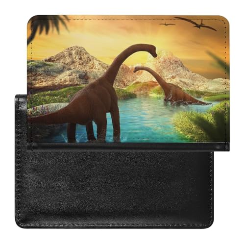 NYKVTG Reisepasshülle Dinosaurier Reisepass Schutzhülle Geldbörsen Für Kreditkarten Ausweis Reisedokumente von NYKVTG