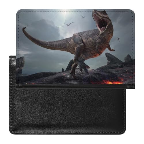 NYKVTG Reisepasshülle Dinosaurier Reisepass Tasche Reise Gadget Impfpass Hülle Für Damen Herren von NYKVTG