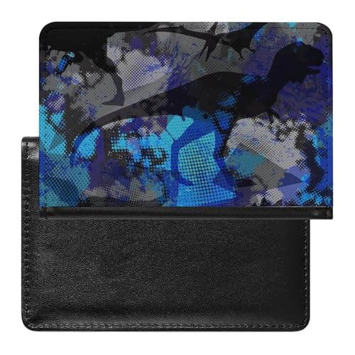 NYKVTG Reisepasshülle Dinosaurier Reisepass Tasche Reise Gadget Impfpass Hülle Für Damen Herren von NYKVTG
