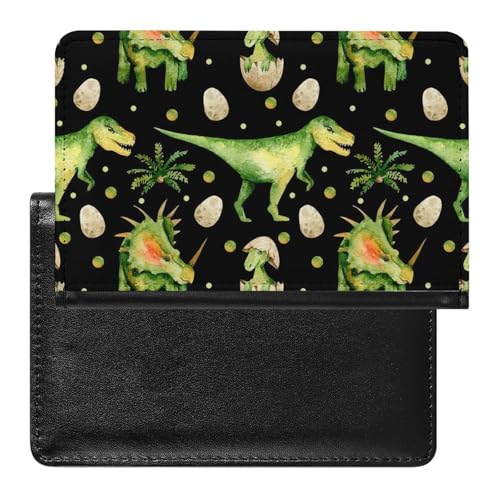 NYKVTG Reisepasshülle Dinosaurier Reisepass Tasche Reise Gadget Impfpass Hülle Für Damen Herren von NYKVTG