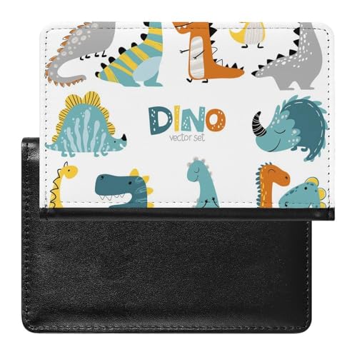 NYKVTG Reisepasshülle Dinosaurier Reisepass Tasche Reise Gadget Impfpass Hülle Für Damen Herren von NYKVTG