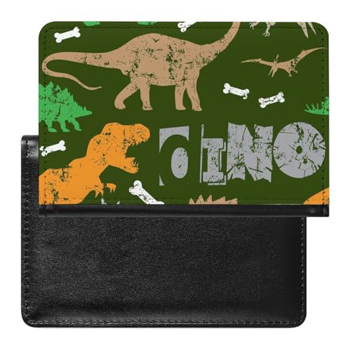 NYKVTG Reisepasshülle Dinosaurier Reisepass Tasche Reise Gadget Impfpass Hülle Für Damen Herren von NYKVTG