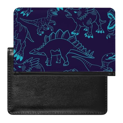 NYKVTG Reisepasshülle Dinosaurier Reisepass Tasche Reise Gadget Impfpass Hülle Für Damen Herren von NYKVTG