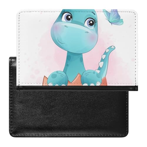 NYKVTG Reisepasshülle Dinosaurier Schmetterling Reisepass Schutzhülle Geldbörsen Für Kreditkarten Ausweis Reisedokumente von NYKVTG