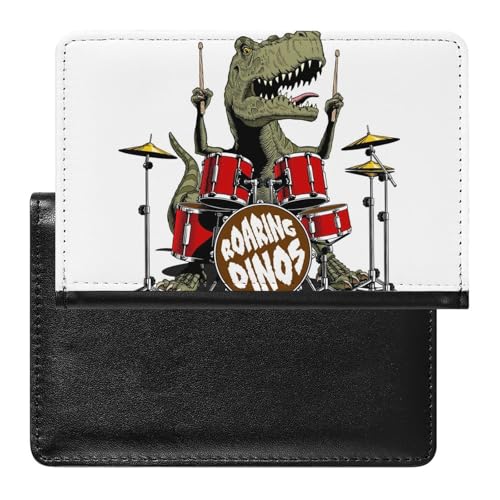 NYKVTG Reisepasshülle Dinosaurier Trommel Reisepass Tasche Reise Gadget Impfpass Hülle Für Damen Herren von NYKVTG