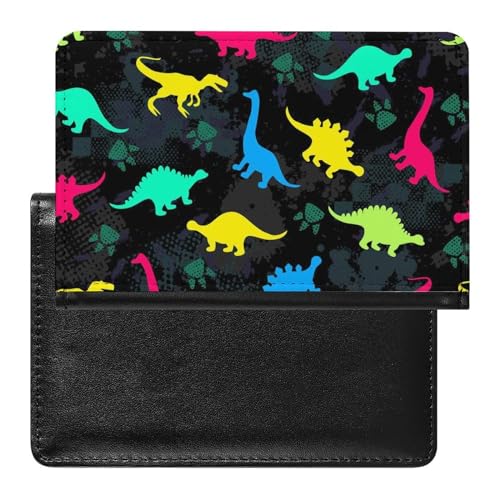 NYKVTG Reisepasshülle Farbe Dinosaurier Reisepass Schutzhülle Geldbörsen Für Kreditkarten Ausweis Reisedokumente von NYKVTG