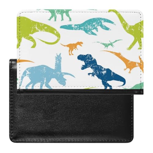 NYKVTG Reisepasshülle Farbe Dinosaurier Reisepass Schutzhülle Geldbörsen Für Kreditkarten Ausweis Reisedokumente von NYKVTG