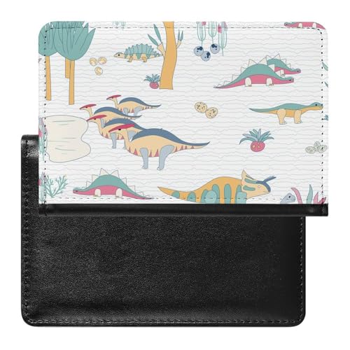 NYKVTG Reisepasshülle Farbe Dinosaurier Reisepass Schutzhülle Geldbörsen Für Kreditkarten Ausweis Reisedokumente von NYKVTG