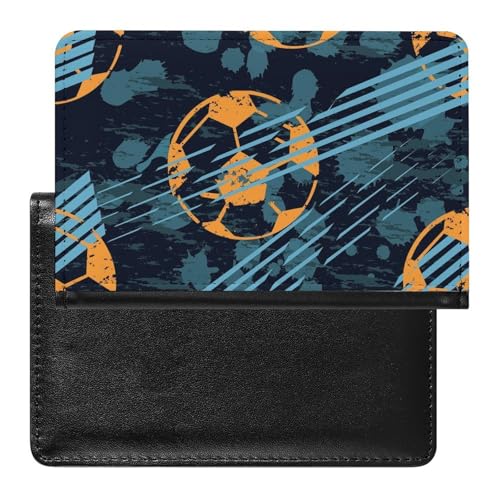 NYKVTG Reisepasshülle Fußball Reisepass Tasche Reise Gadget Impfpass Hülle Für Damen Herren von NYKVTG