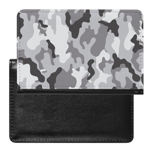 NYKVTG Reisepasshülle Graue Tarnung Reisepass Schutzhülle Geldbörsen Für Kreditkarten Ausweis Reisedokumente von NYKVTG