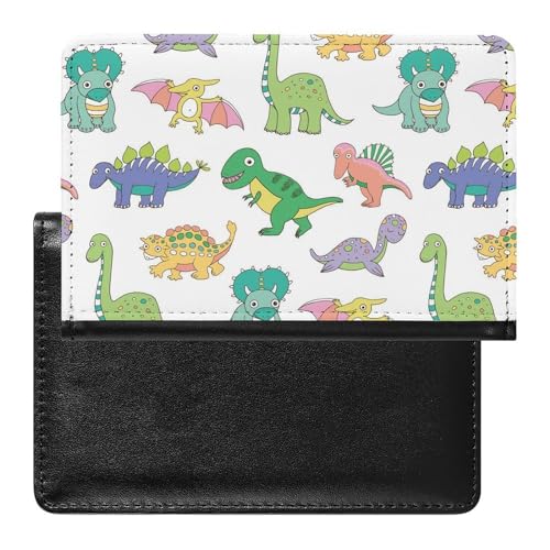 NYKVTG Reisepasshülle Grüne Dinosaurier Reisepass Schutzhülle Geldbörsen Für Kreditkarten Ausweis Reisedokumente von NYKVTG