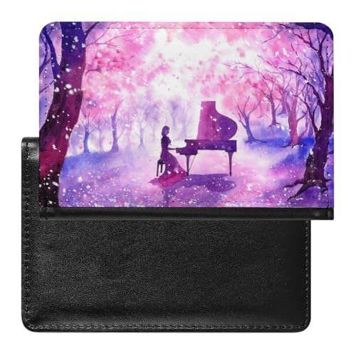NYKVTG Reisepasshülle Klavier Anime-Mädchen Reisepass Tasche Reise Gadget Impfpass Hülle Für Damen Herren von NYKVTG
