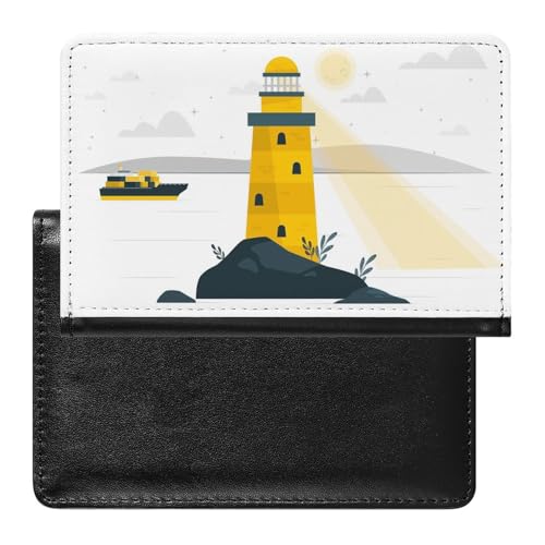NYKVTG Reisepasshülle Leuchtturm Gelb Reisepass Tasche Reise Gadget Impfpass Hülle Für Damen Herren von NYKVTG