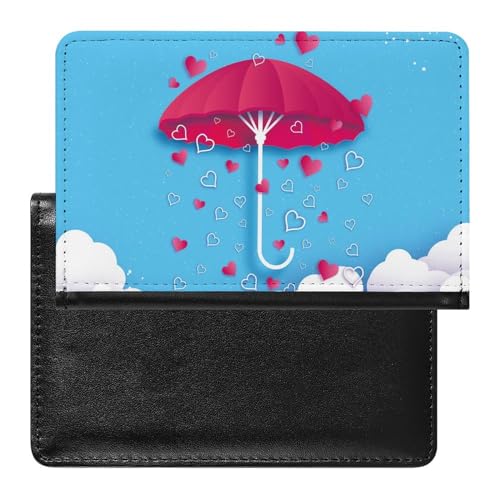 NYKVTG Reisepasshülle Liebe Roter Regenschirm Reisepass Tasche Reise Gadget Impfpass Hülle Für Damen Herren von NYKVTG