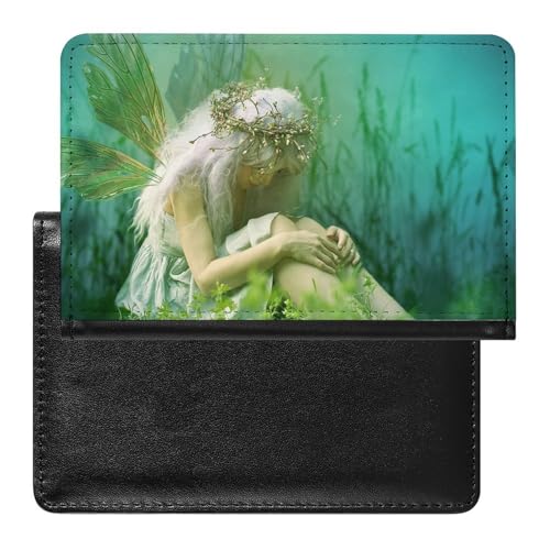 NYKVTG Reisepasshülle Mädchen Mit Flügeln Reisepass Schutzhülle Geldbörsen Für Kreditkarten Ausweis Reisedokumente von NYKVTG