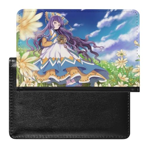 NYKVTG Reisepasshülle Mädchen Mit Lila Rock Reisepass Tasche Reise Gadget Impfpass Hülle Für Damen Herren von NYKVTG