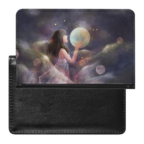 NYKVTG Reisepasshülle Mädchen-Planet Reisepass Tasche Reise Gadget Impfpass Hülle Für Damen Herren von NYKVTG