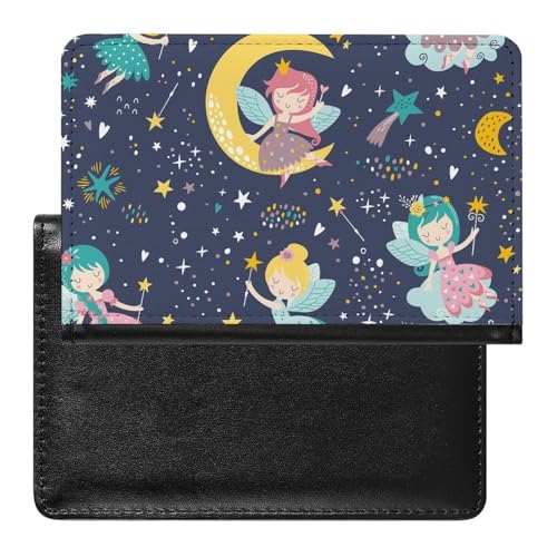 NYKVTG Reisepasshülle Mädchen Stern Mond Reisepass Schutzhülle Geldbörsen Für Kreditkarten Ausweis Reisedokumente von NYKVTG